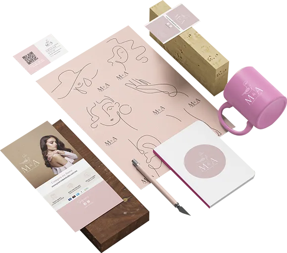 Diseño gráfico profesional creando identidad visual para marca